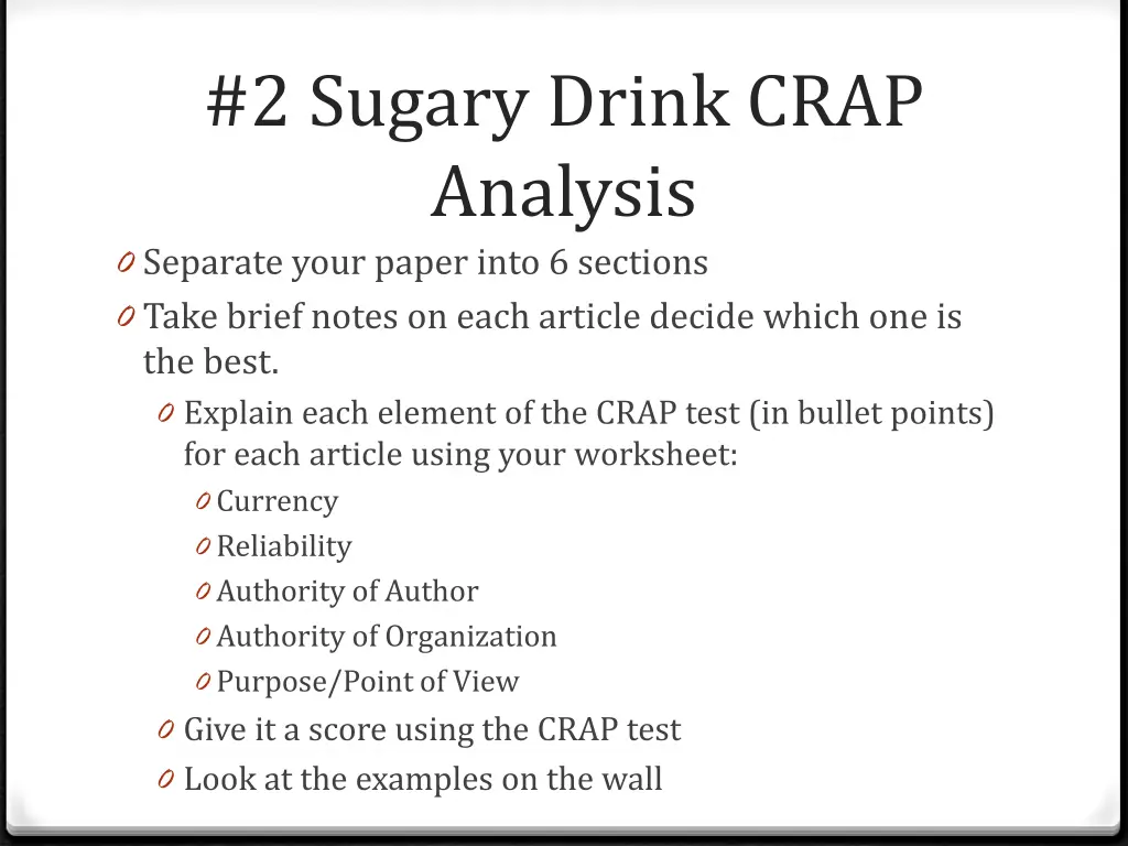 2 sugary drink crap analysis 0 separate your