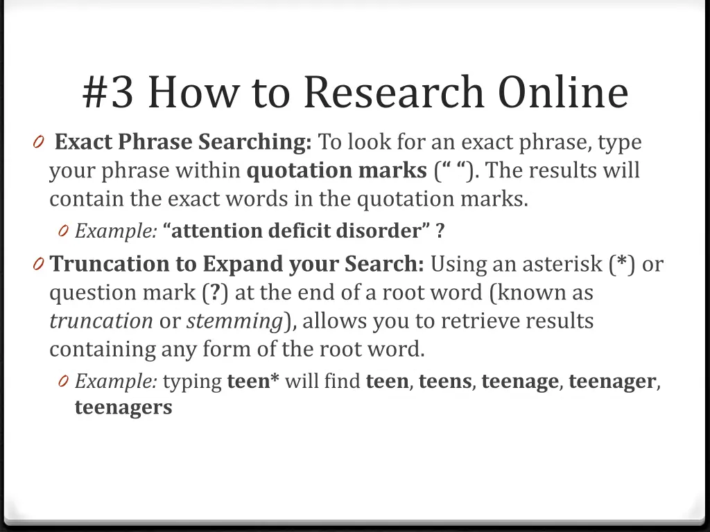 3 how to research online 0 exact phrase searching