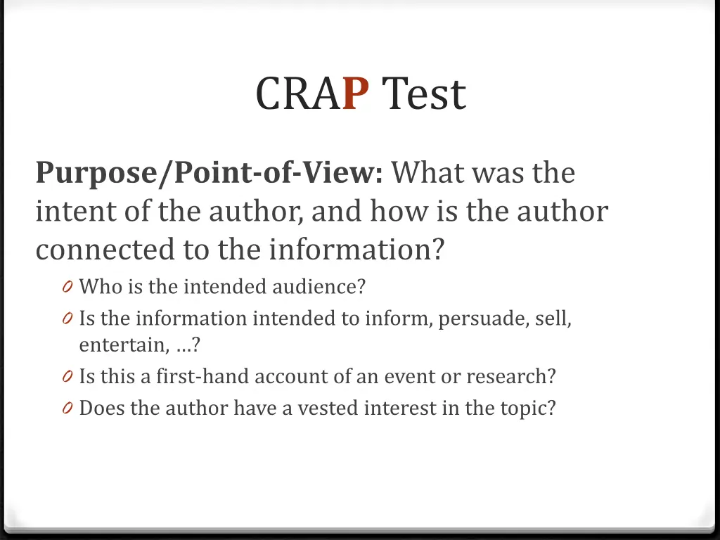 cra p test