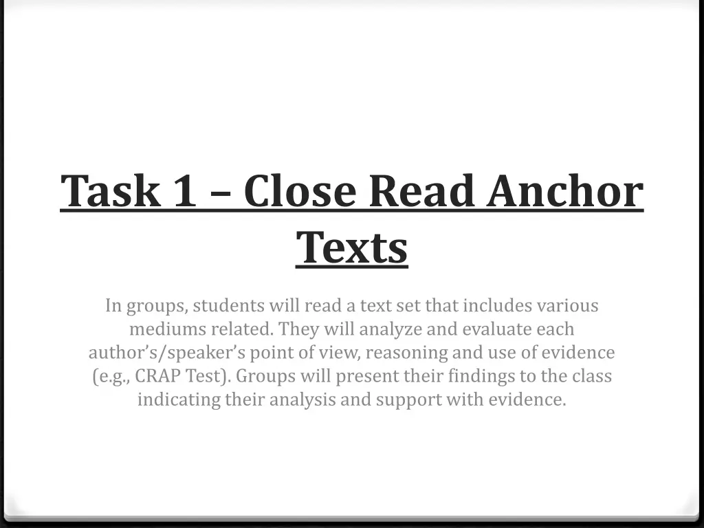 task 1 close read anchor texts