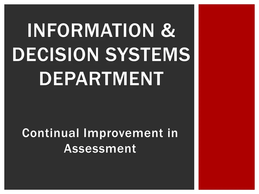 information decision systems department