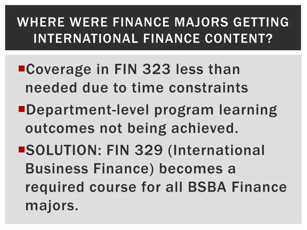 where were finance majors getting international