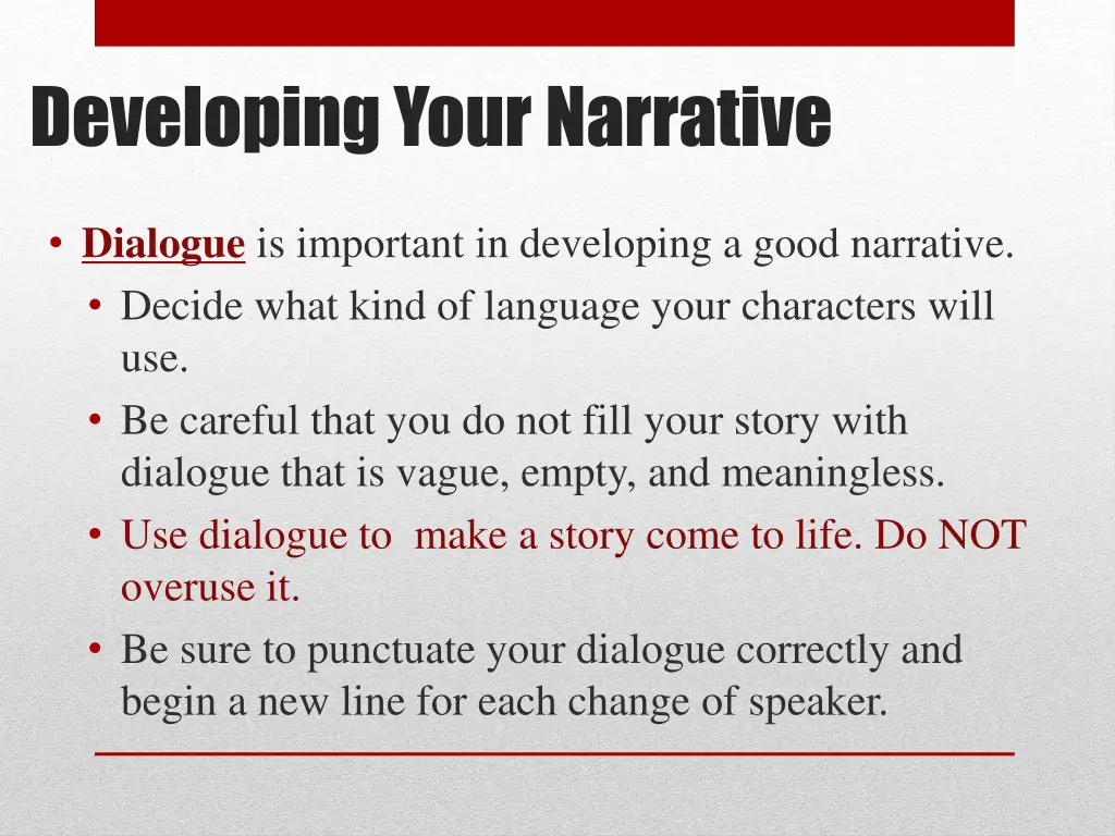 developing your narrative 1