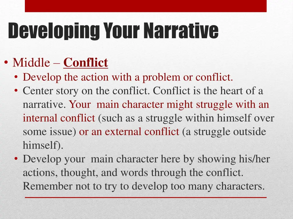 developing your narrative 2