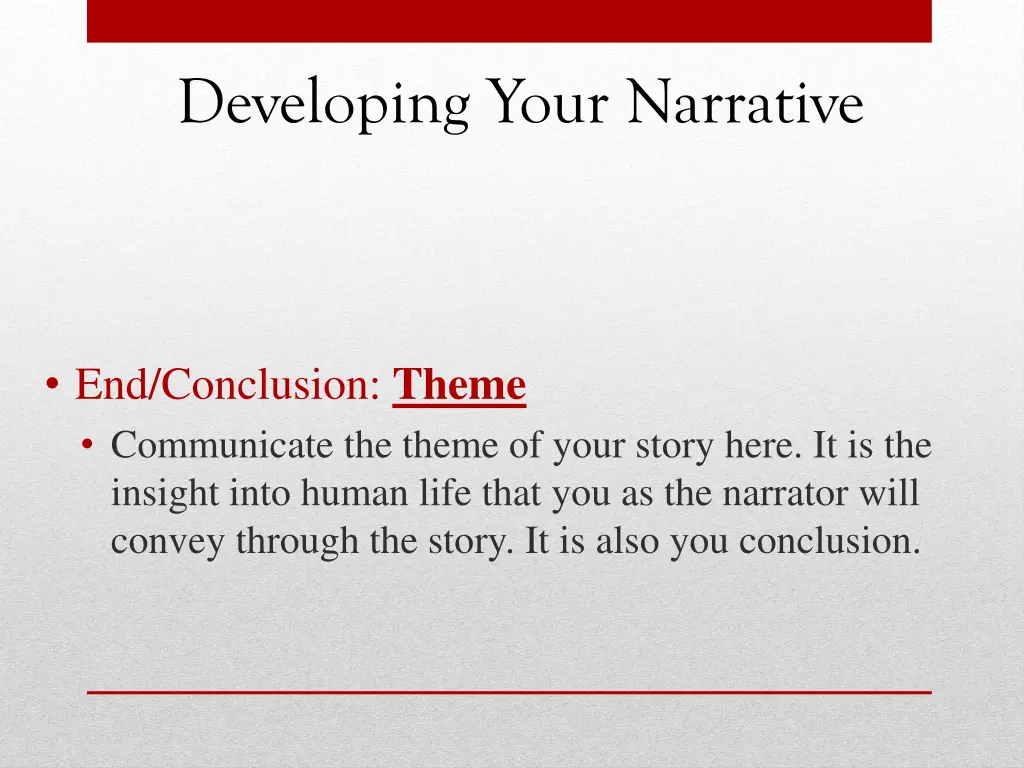 developing your narrative 3