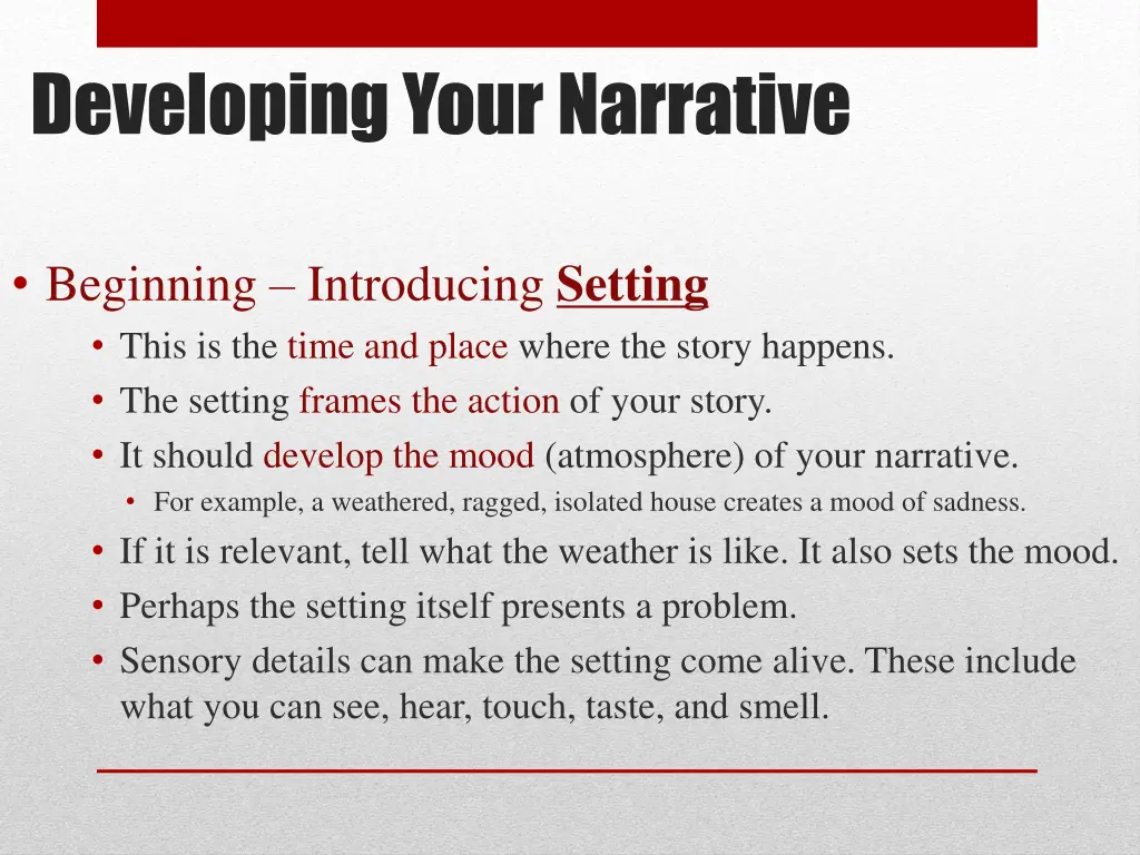 developing your narrative