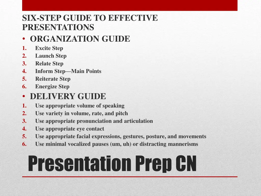 six step guide to effective presentations