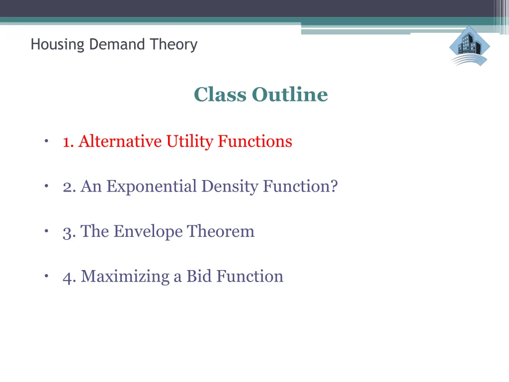 housing demand theory 1