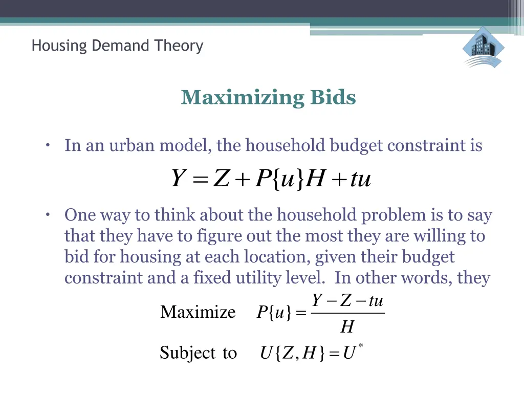 housing demand theory 25