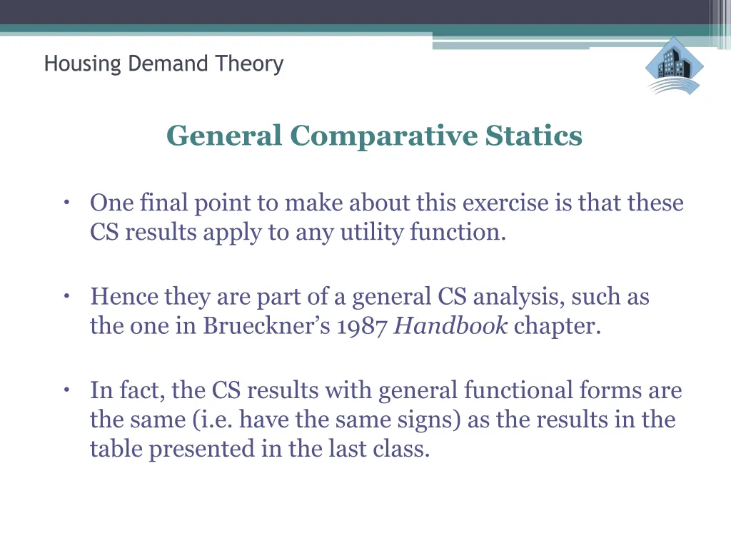 housing demand theory 31