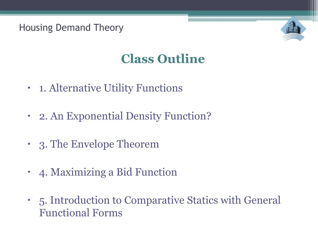 housing demand theory