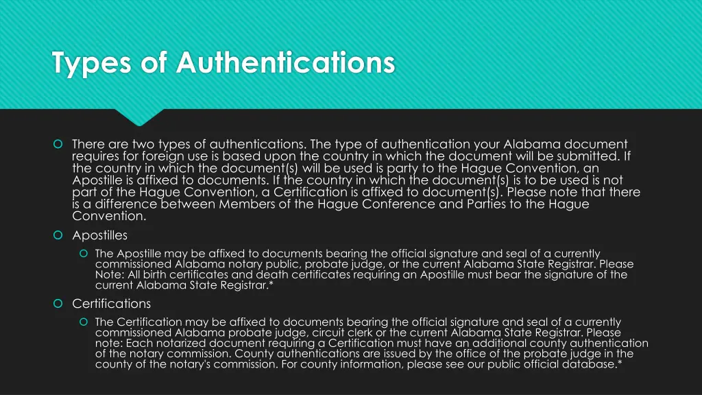 types of authentications