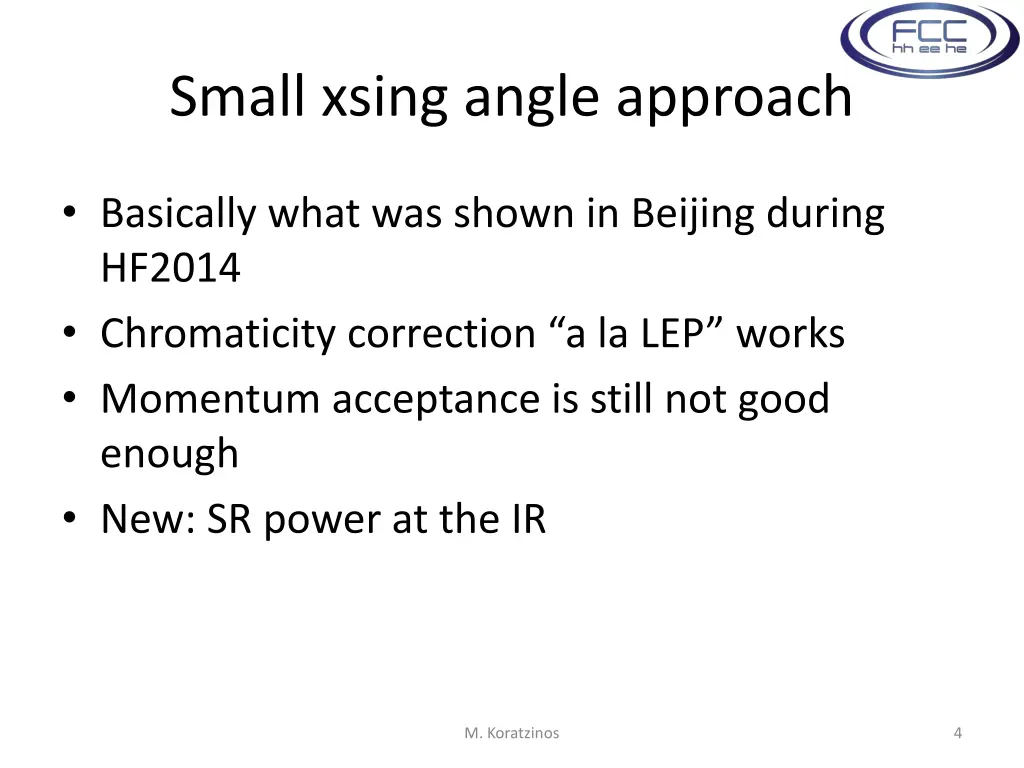 small xsing angle approach