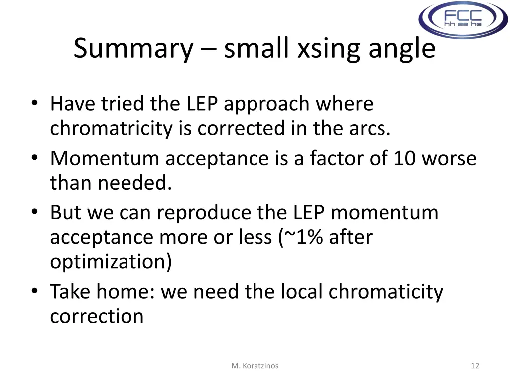 summary small xsing angle