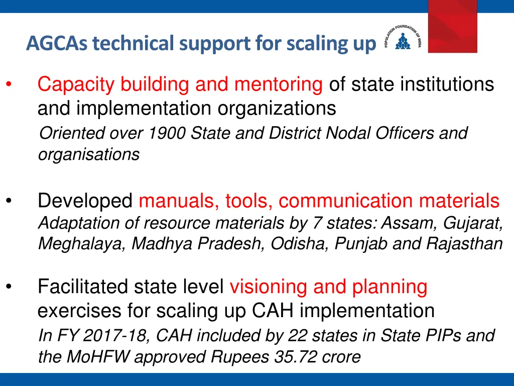 agcas technical support for scaling up