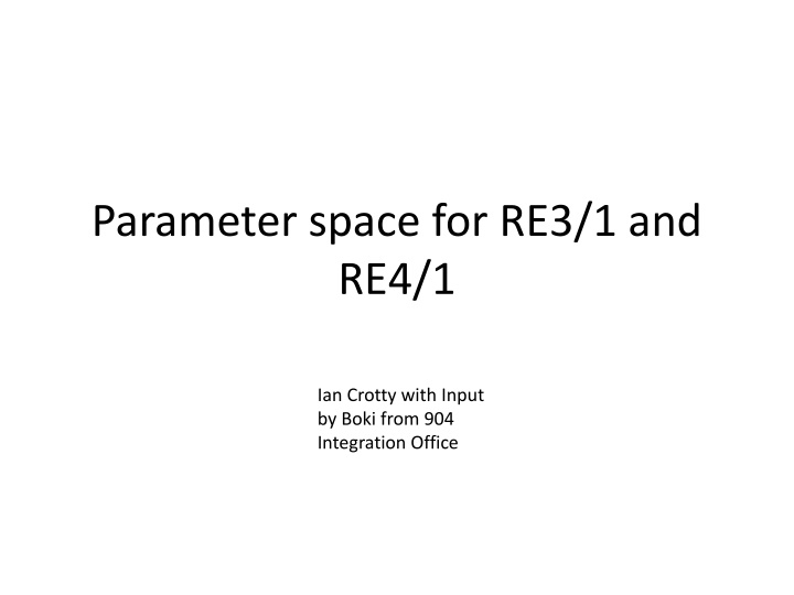 parameter space for re3 1 and re4 1