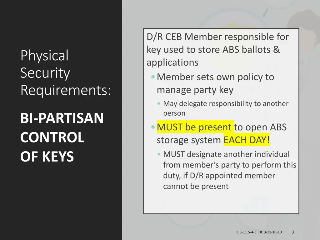 d r ceb member responsible for key used to store