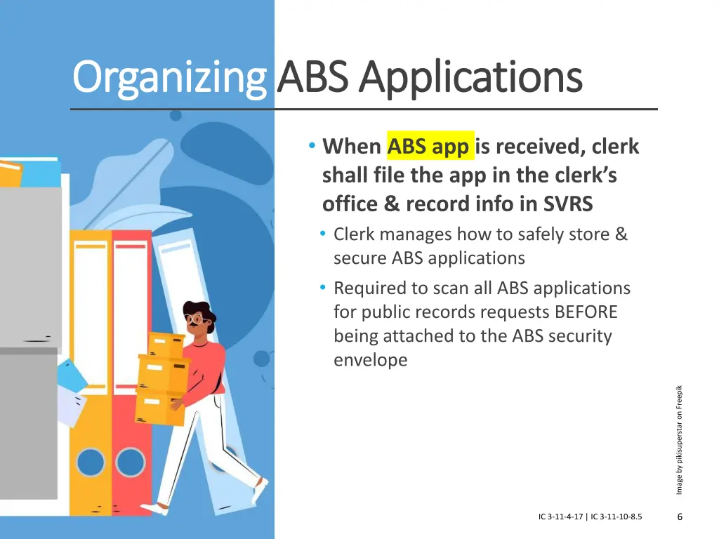 organizing organizing abs applications