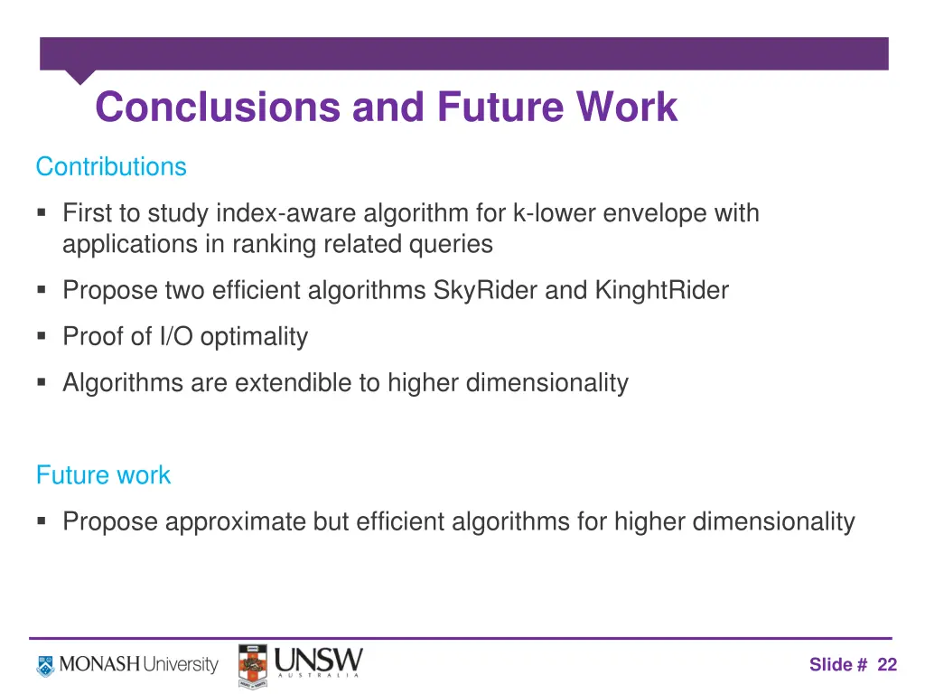 conclusions and future work