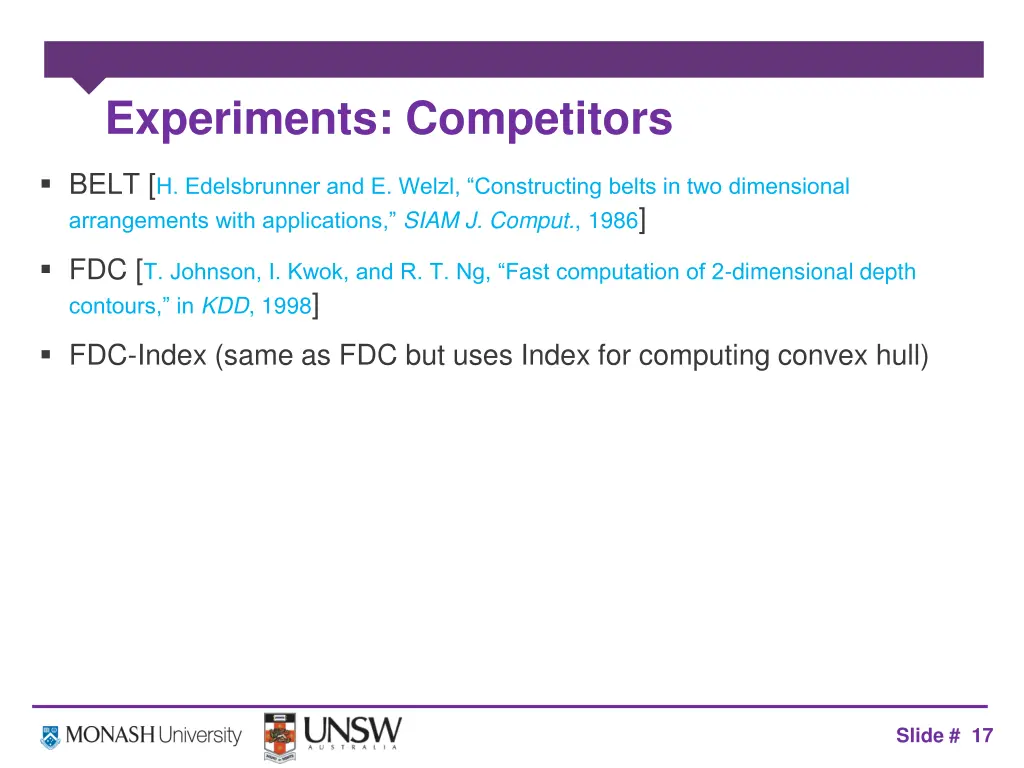 experiments competitors