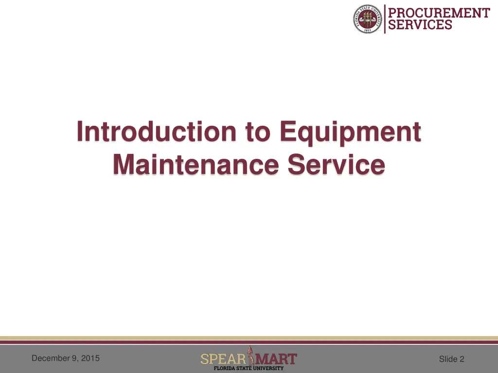 introduction to equipment maintenance service