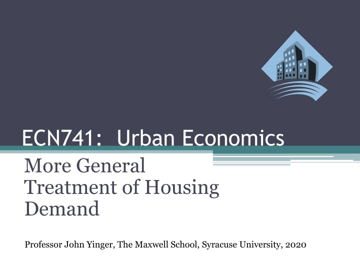 ecn741 urban economics more general treatment