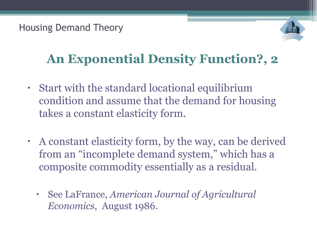 housing demand theory 8