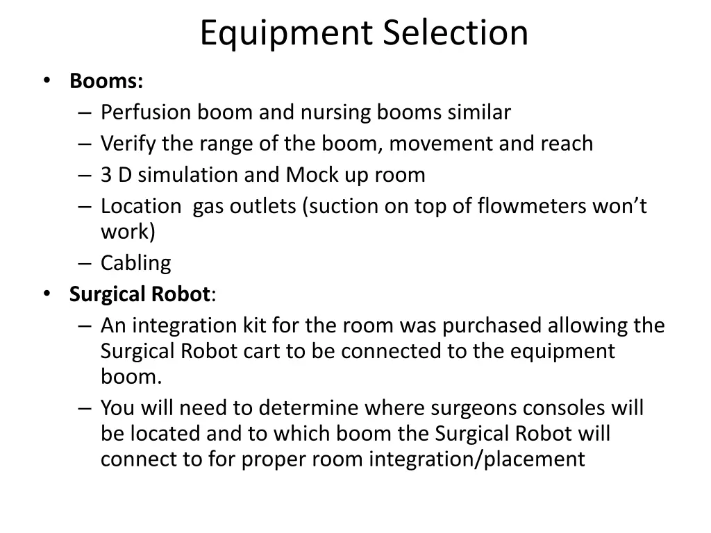 equipment selection 4