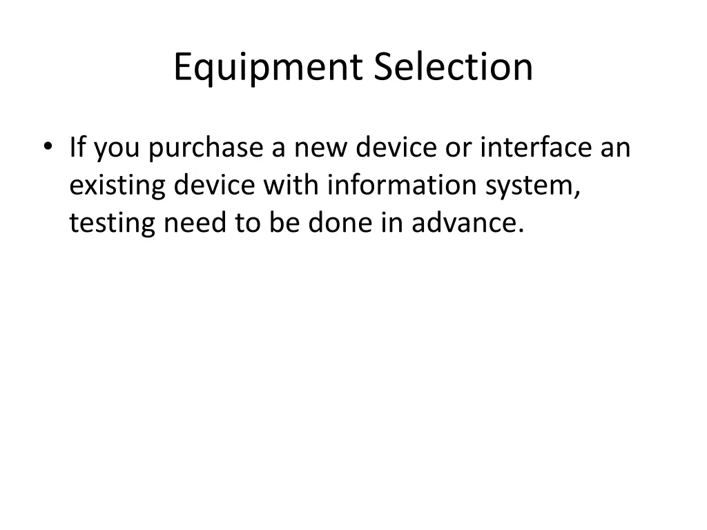 equipment selection 7