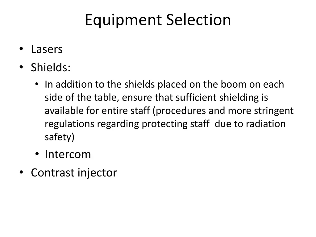 equipment selection 8