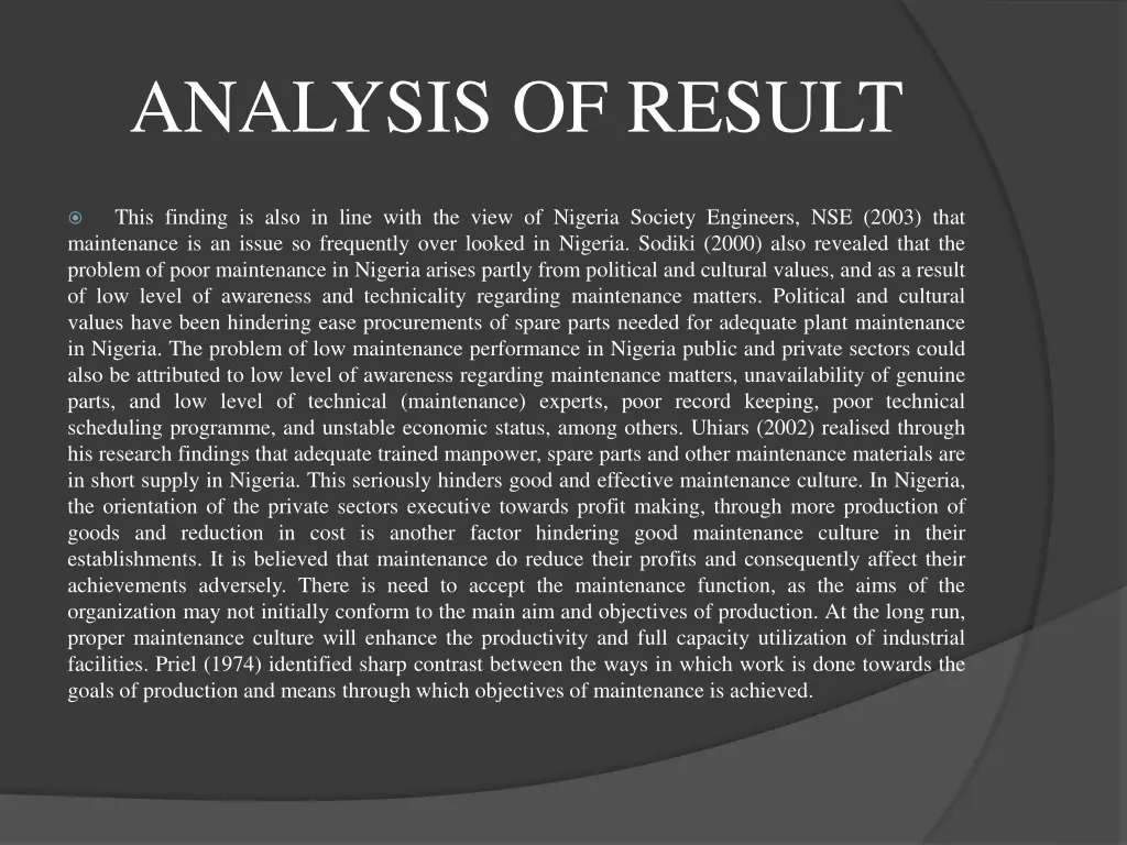 analysis of result