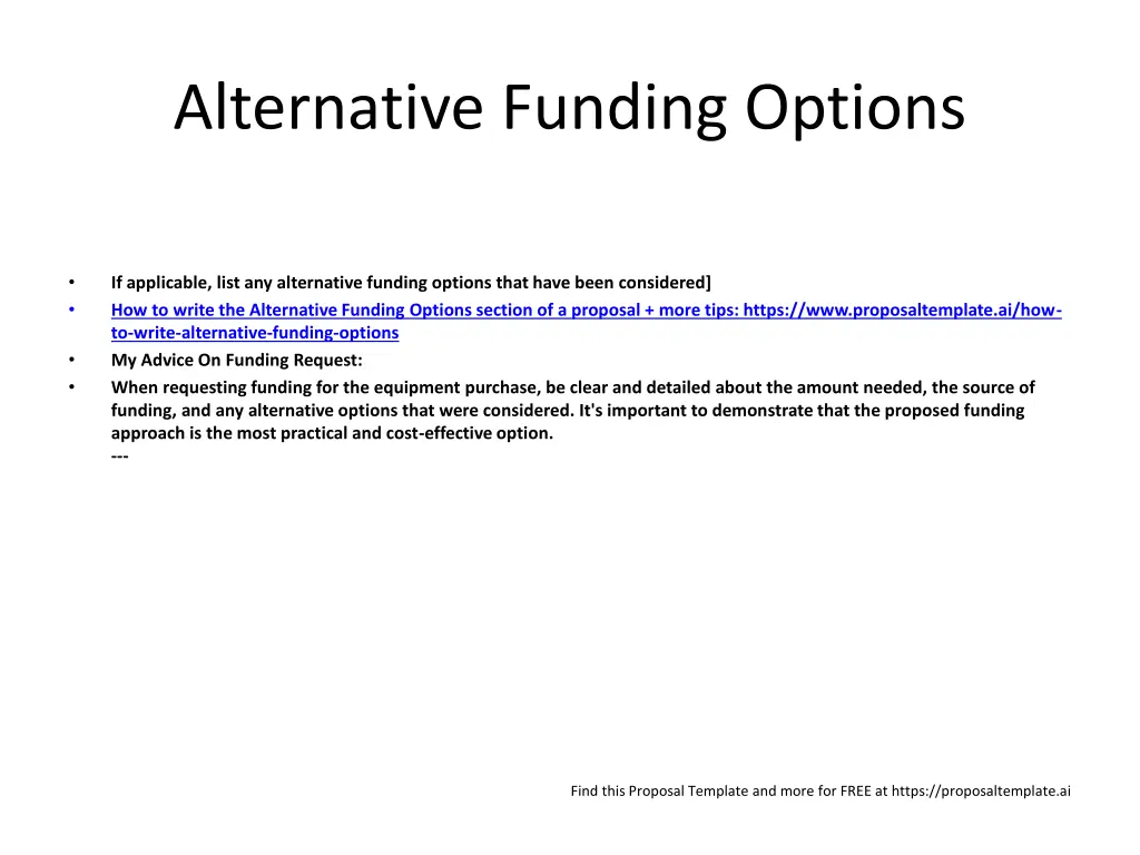 alternative funding options