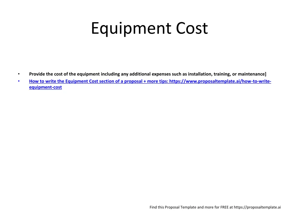 equipment cost