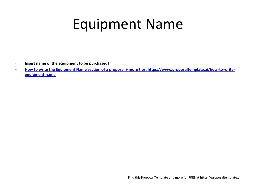 equipment name