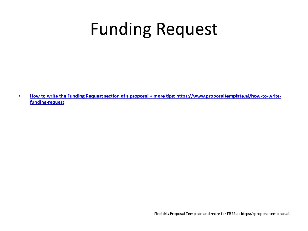 funding request