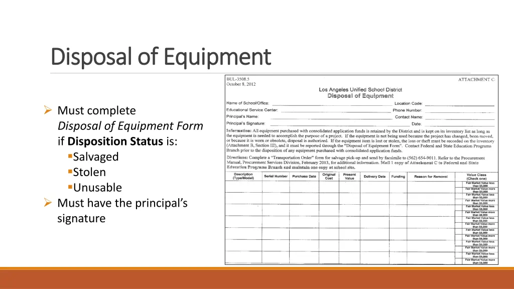 disposal of equipment disposal of equipment 1