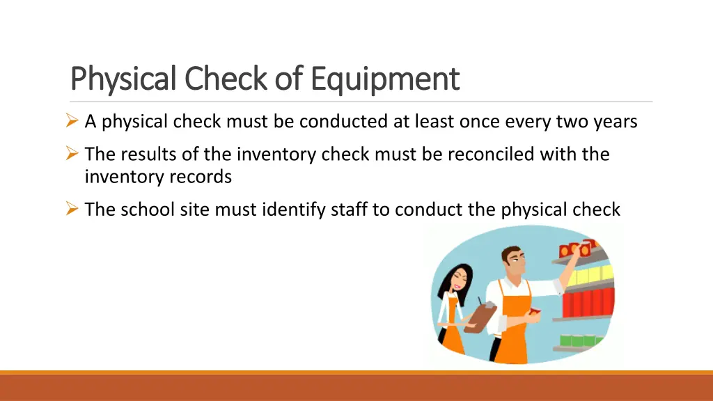 physical check of equipment physical check