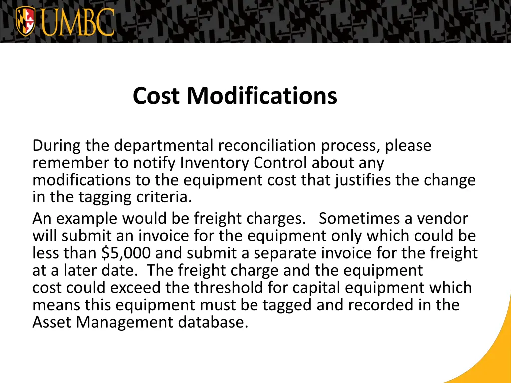 cost modifications