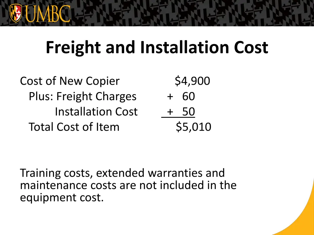 freight and installation cost