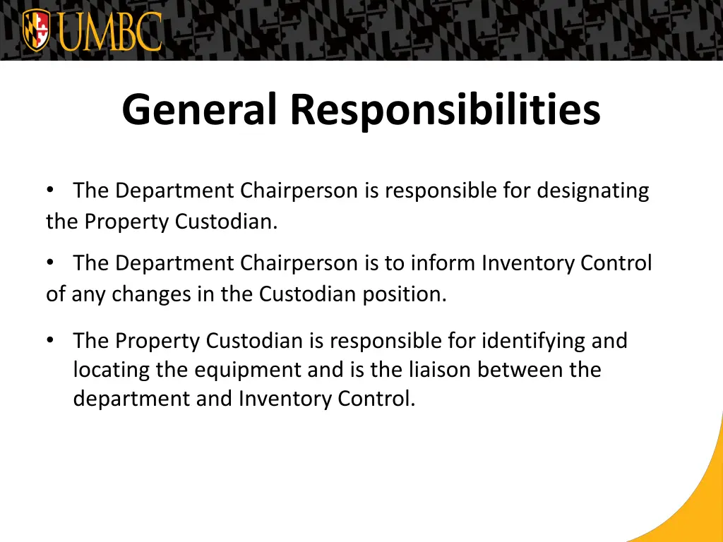 general responsibilities