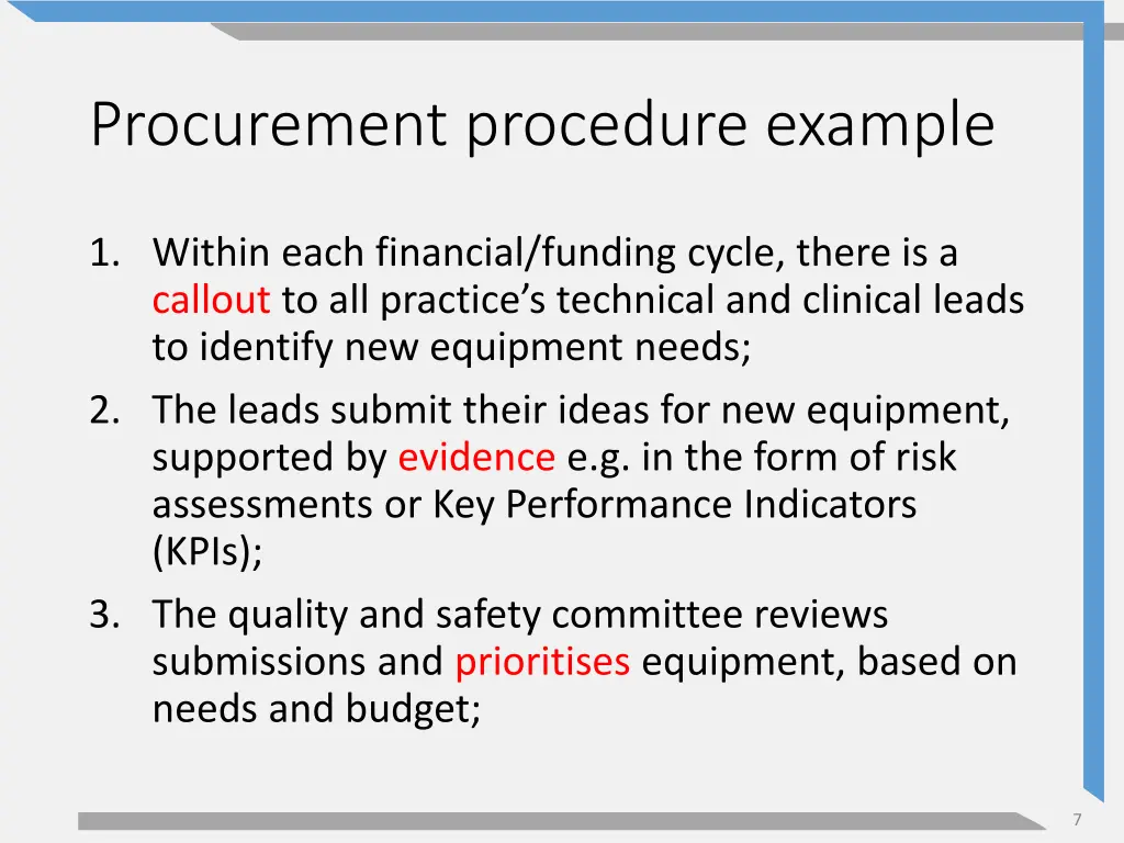 procurement procedure example