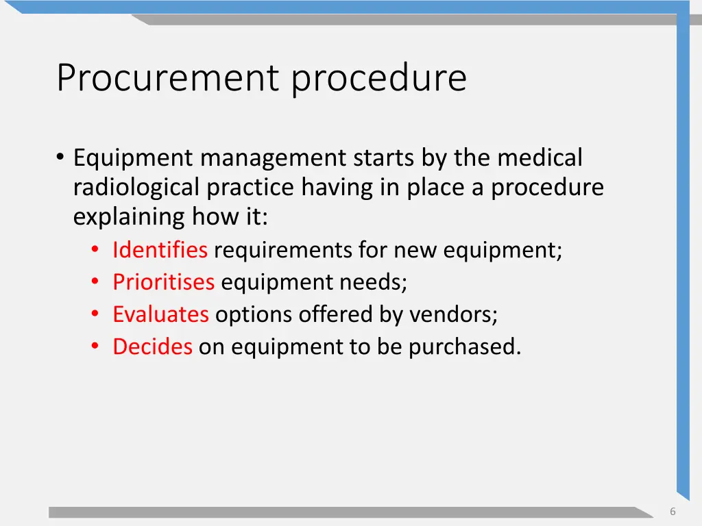 procurement procedure