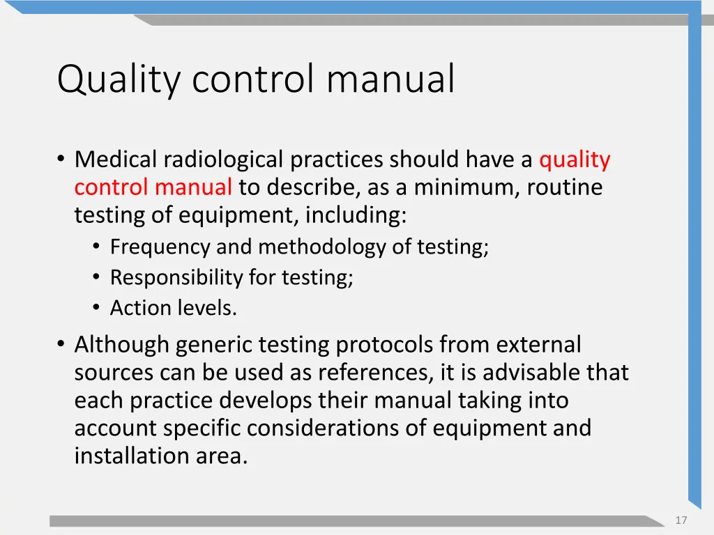 quality control manual