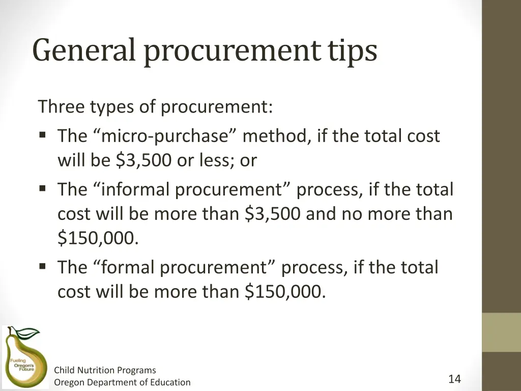 general procurement tips