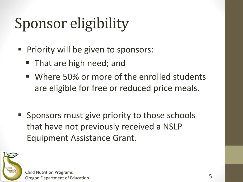 sponsor eligibility