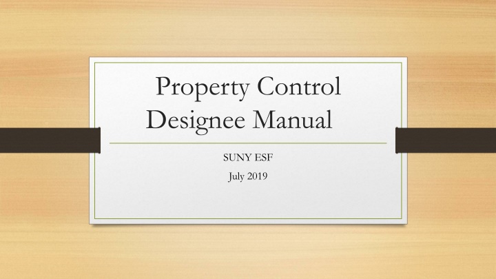 property control designee manual