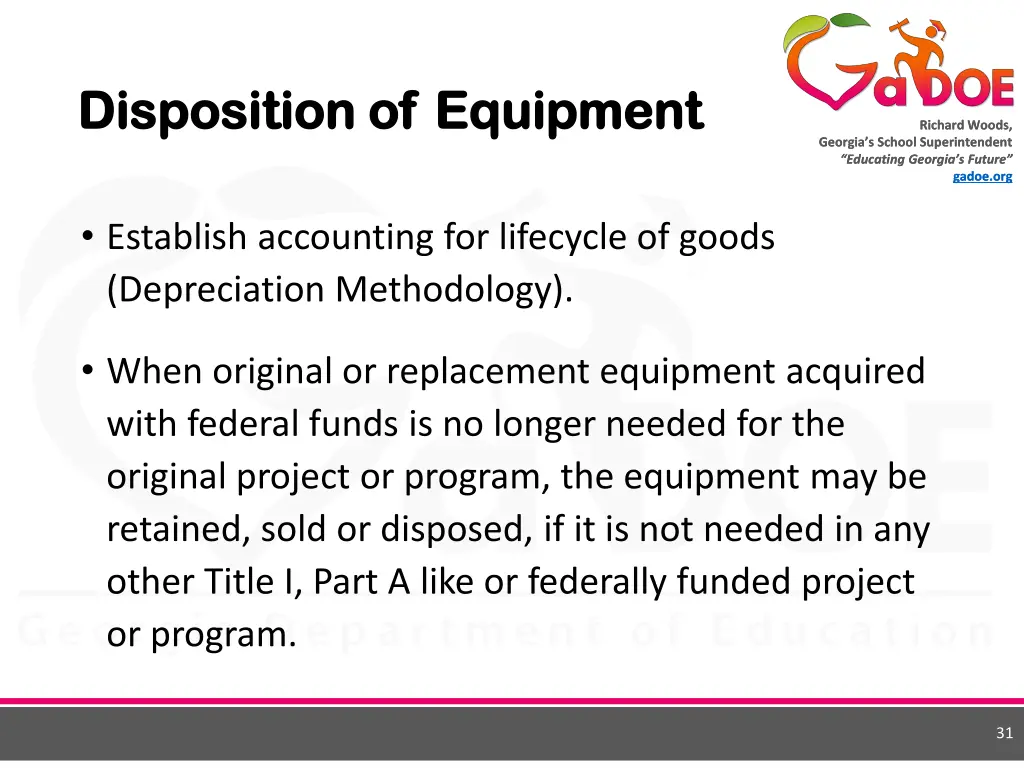 disposition of equipment disposition of equipment 2