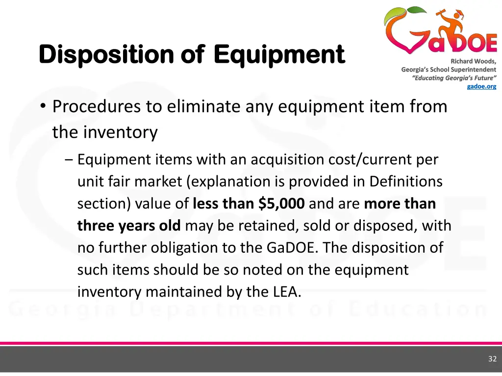 disposition of equipment disposition of equipment 3