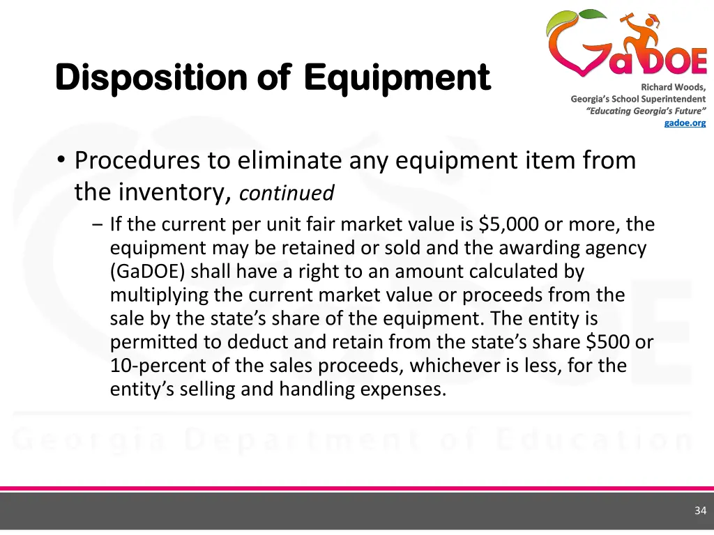 disposition of equipment disposition of equipment 5