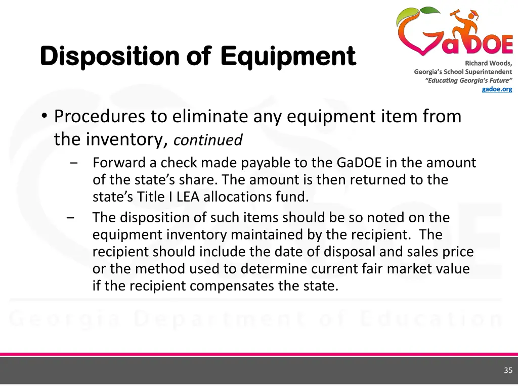 disposition of equipment disposition of equipment 6